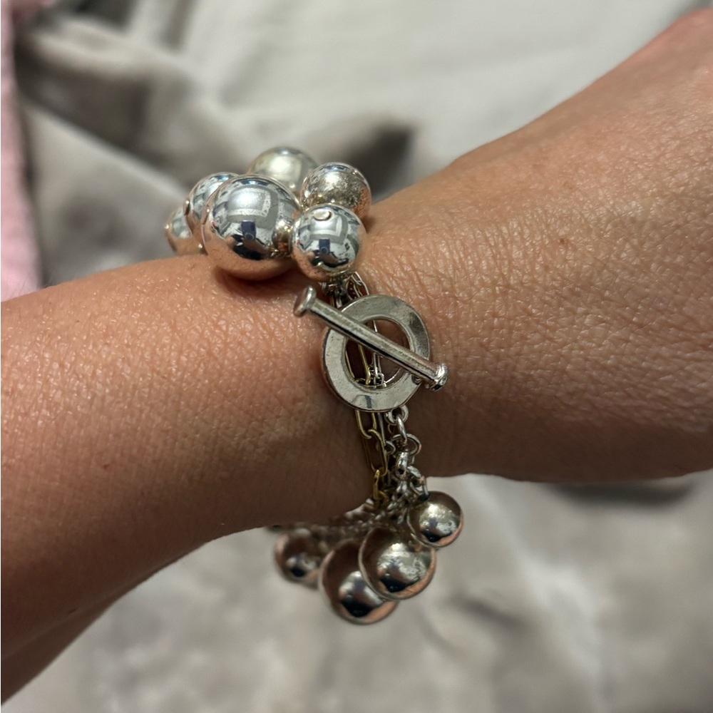 Elegant Silver Beaded Bracelet